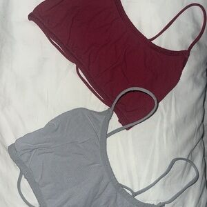SHEIN Burgundy and Gray Mini Bras (2pc)